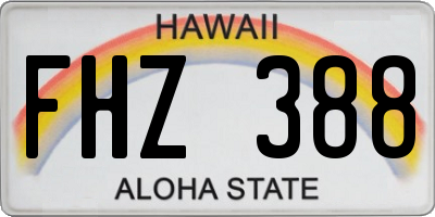 HI license plate FHZ388