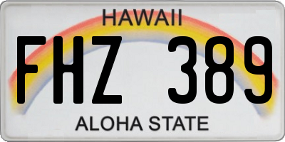 HI license plate FHZ389