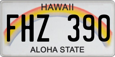 HI license plate FHZ390