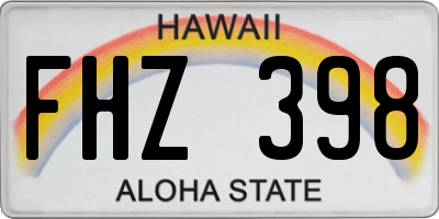 HI license plate FHZ398