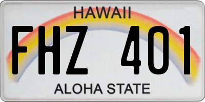 HI license plate FHZ401
