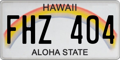 HI license plate FHZ404