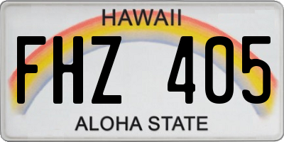 HI license plate FHZ405