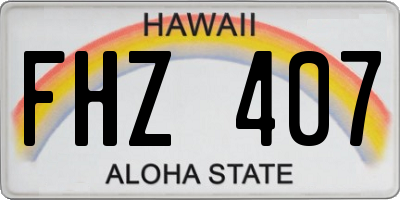 HI license plate FHZ407