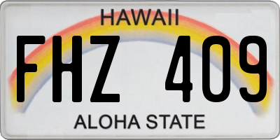 HI license plate FHZ409