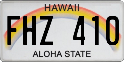 HI license plate FHZ410