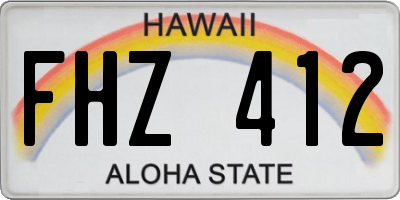 HI license plate FHZ412