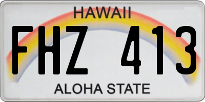 HI license plate FHZ413