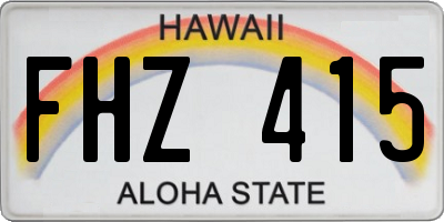 HI license plate FHZ415