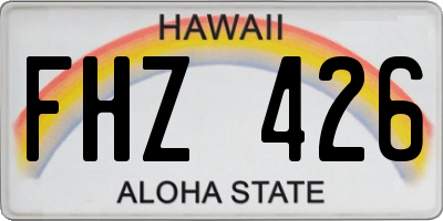 HI license plate FHZ426