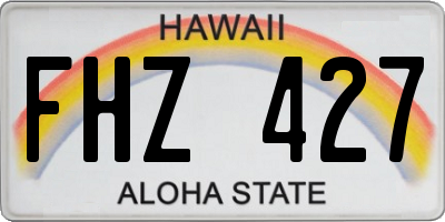HI license plate FHZ427