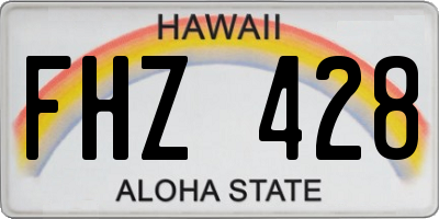 HI license plate FHZ428