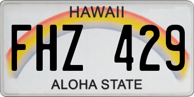 HI license plate FHZ429