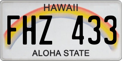 HI license plate FHZ433