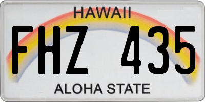 HI license plate FHZ435