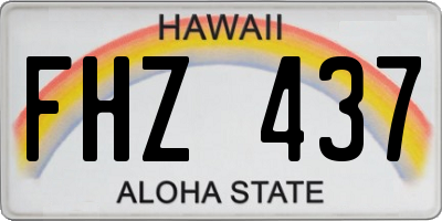HI license plate FHZ437