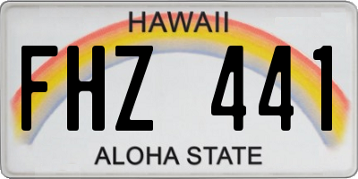 HI license plate FHZ441