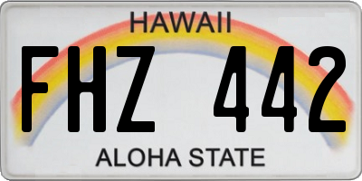 HI license plate FHZ442