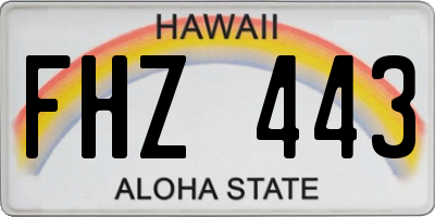 HI license plate FHZ443