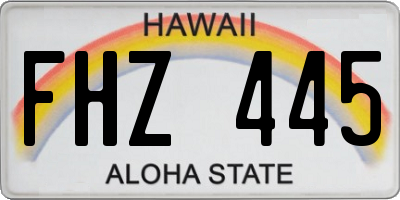 HI license plate FHZ445