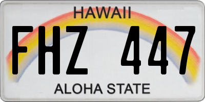 HI license plate FHZ447