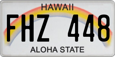 HI license plate FHZ448