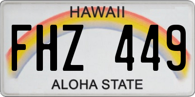 HI license plate FHZ449