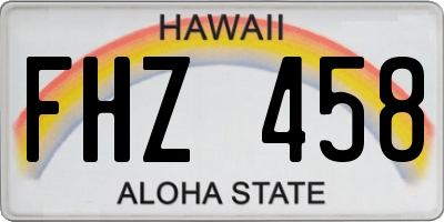 HI license plate FHZ458