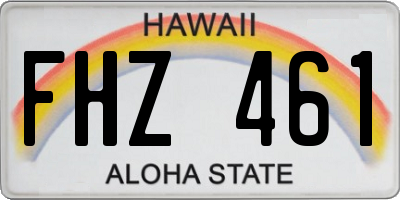 HI license plate FHZ461