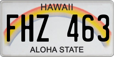 HI license plate FHZ463
