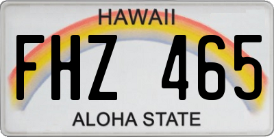 HI license plate FHZ465