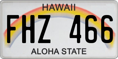 HI license plate FHZ466