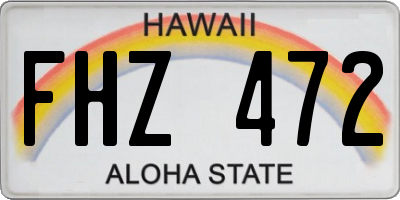 HI license plate FHZ472