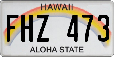 HI license plate FHZ473