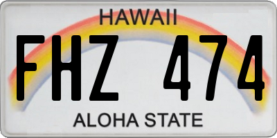 HI license plate FHZ474