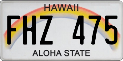 HI license plate FHZ475