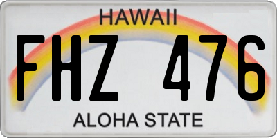 HI license plate FHZ476