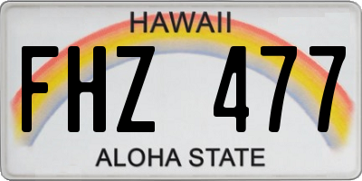 HI license plate FHZ477