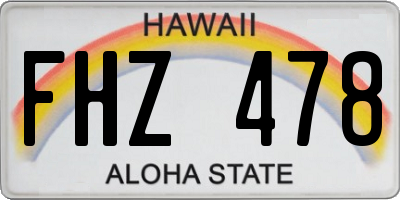 HI license plate FHZ478