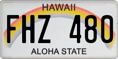HI license plate FHZ480