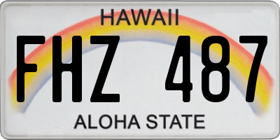 HI license plate FHZ487