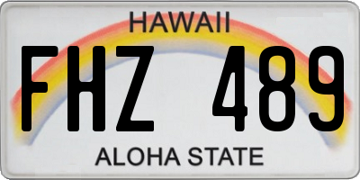 HI license plate FHZ489