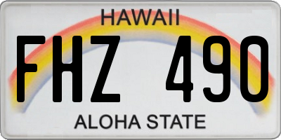 HI license plate FHZ490