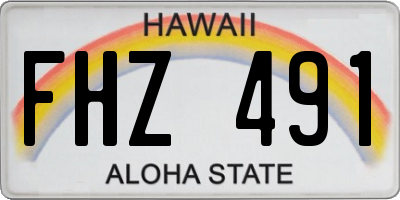 HI license plate FHZ491