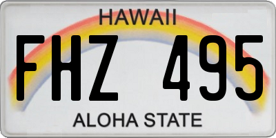 HI license plate FHZ495