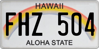 HI license plate FHZ504