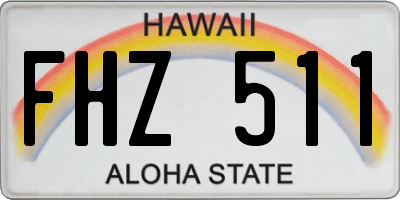 HI license plate FHZ511