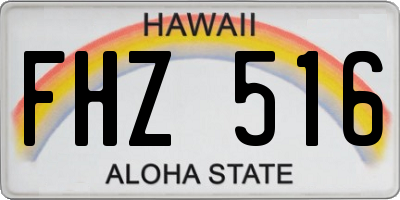 HI license plate FHZ516