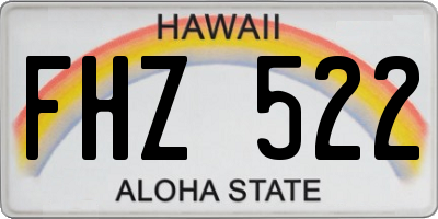 HI license plate FHZ522