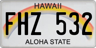 HI license plate FHZ532